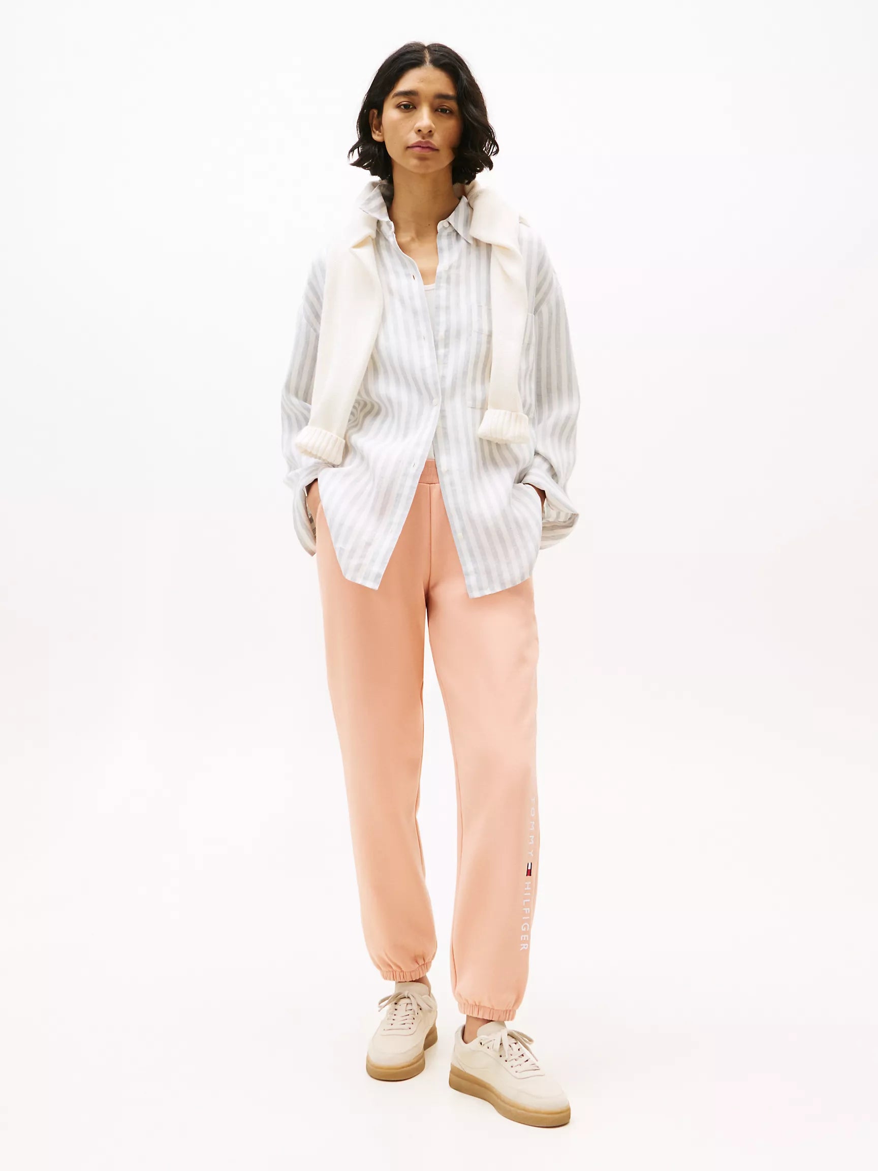 Tommy Womens' Embroidered Tommy Logo Sweatpant/Guava