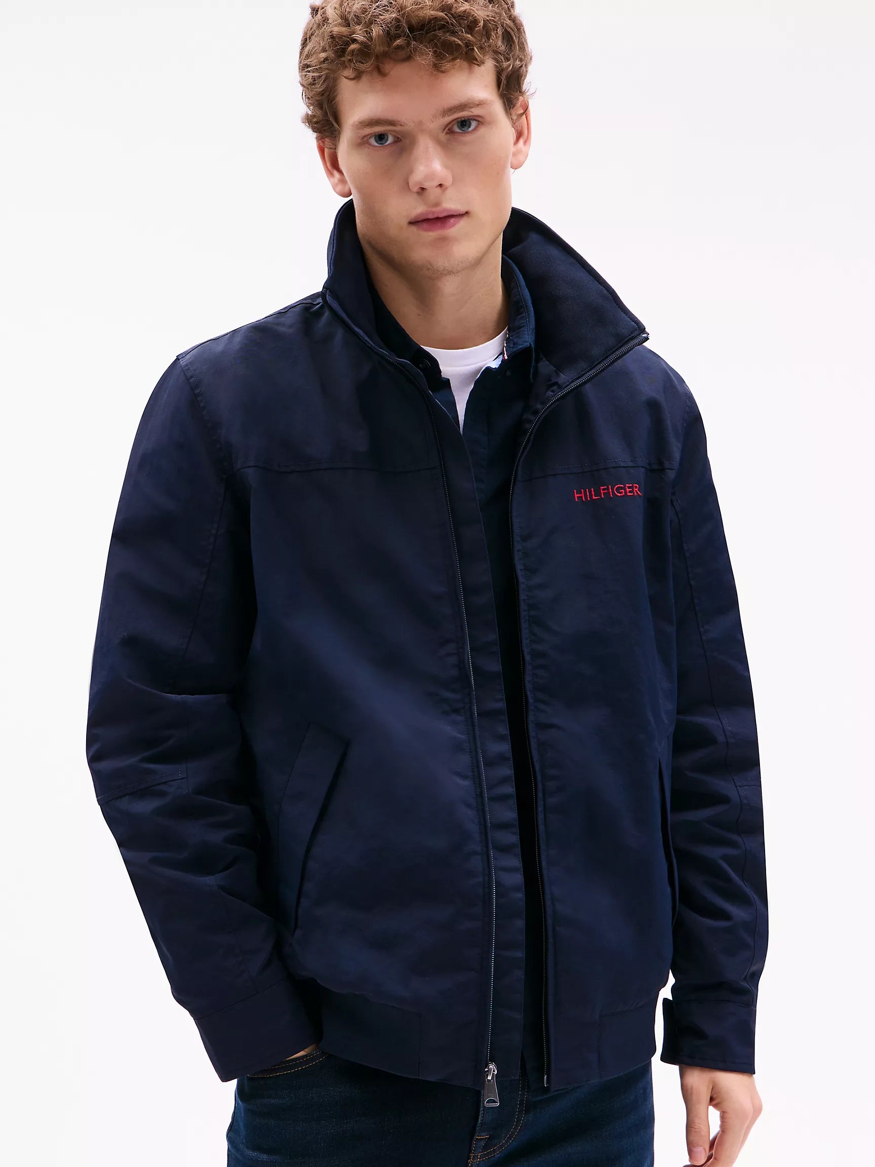 Mens' Tommy Hilfiger Water-Resistant Regatta Jacket-Navy