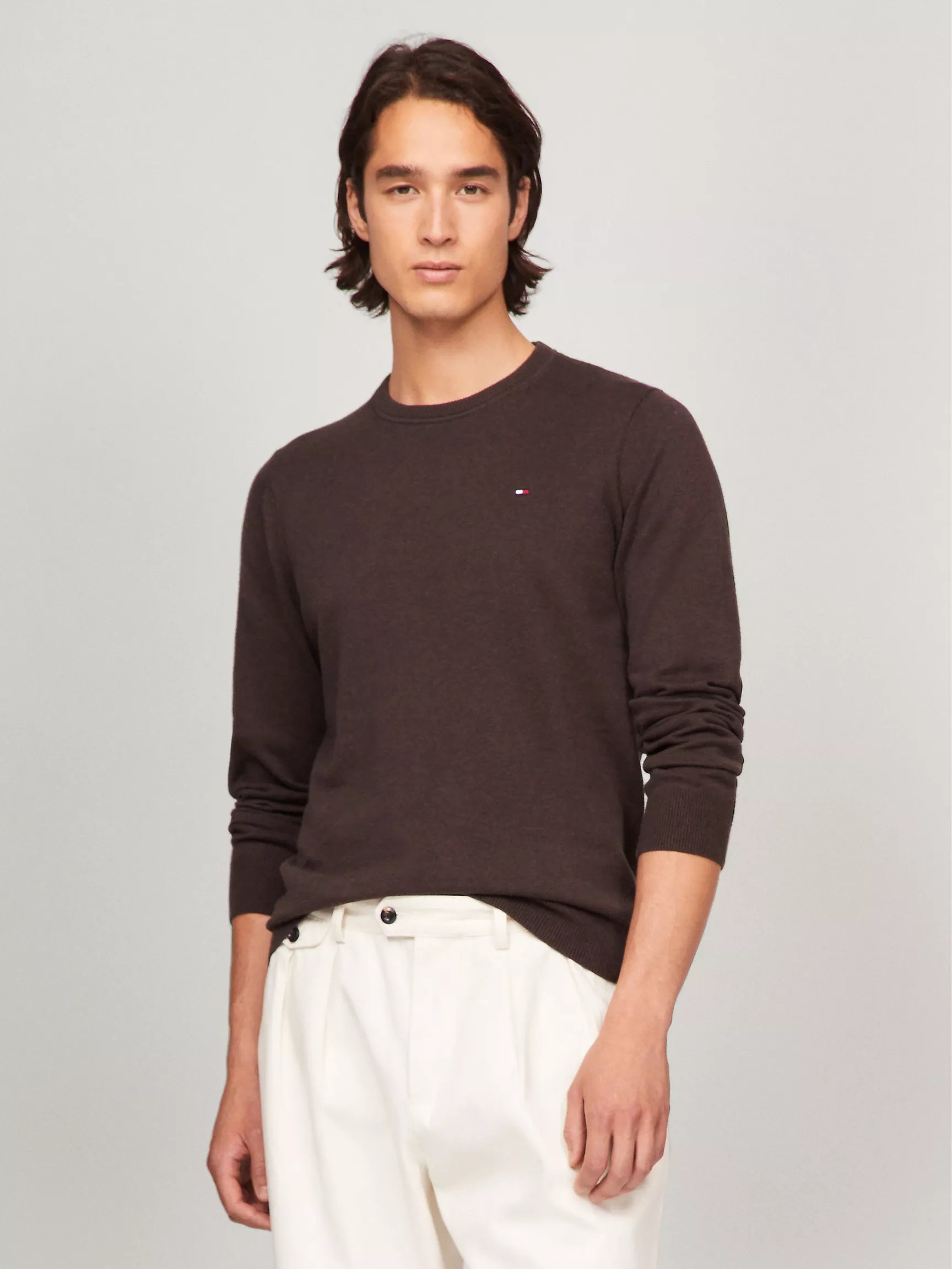 Mens' Tommy Hilfiger Solid Logo Crewneck Sweater