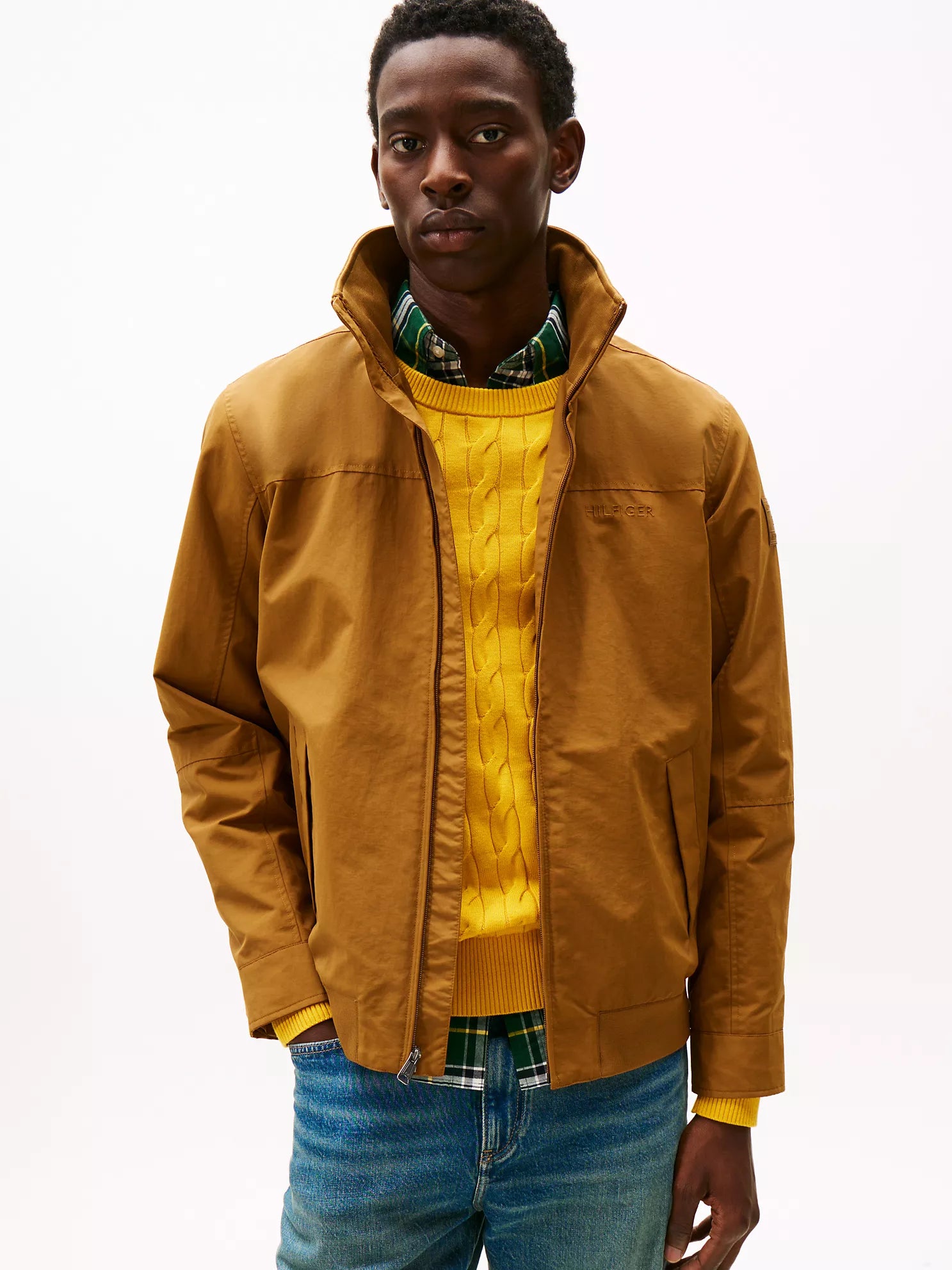 Tommy Mens' Water-Resistant Hooded Regatta Jacket Country Brown