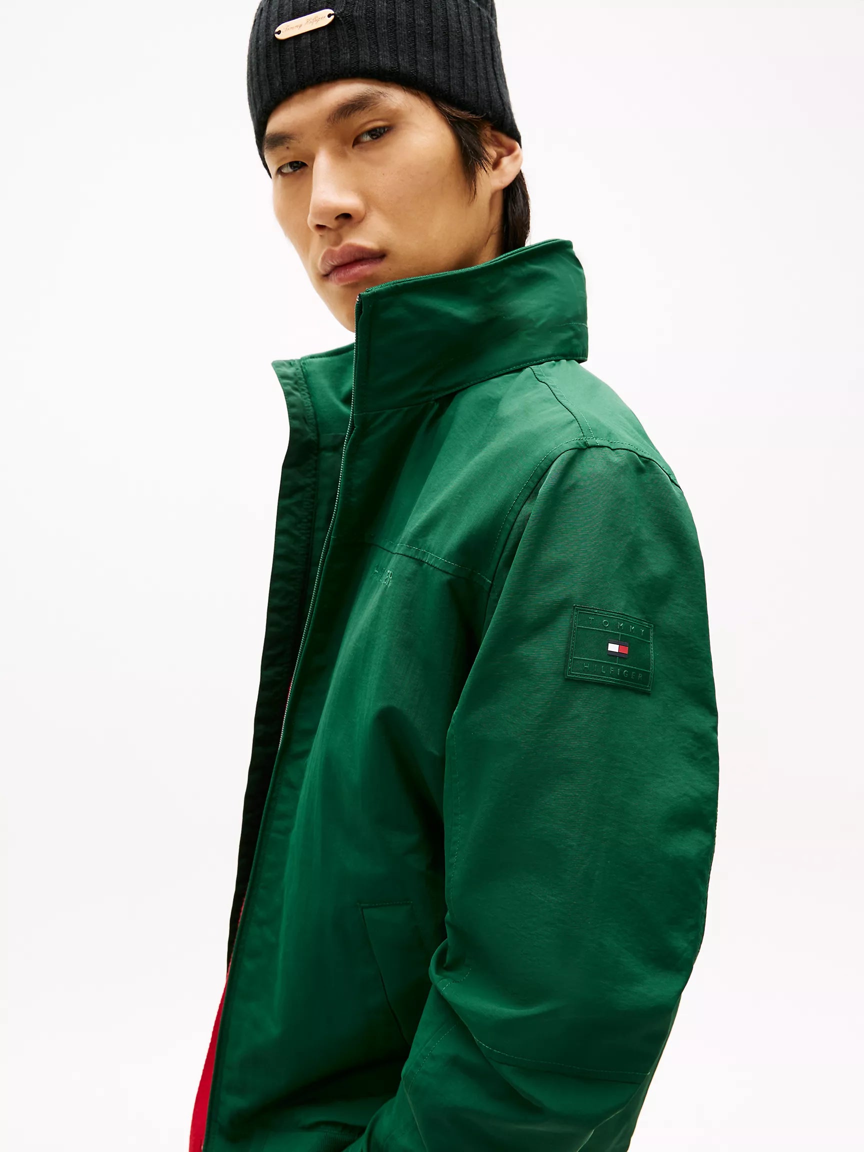 Tommy Mens' Water-Resistant Hooded Regatta Jacket Ornamental Green