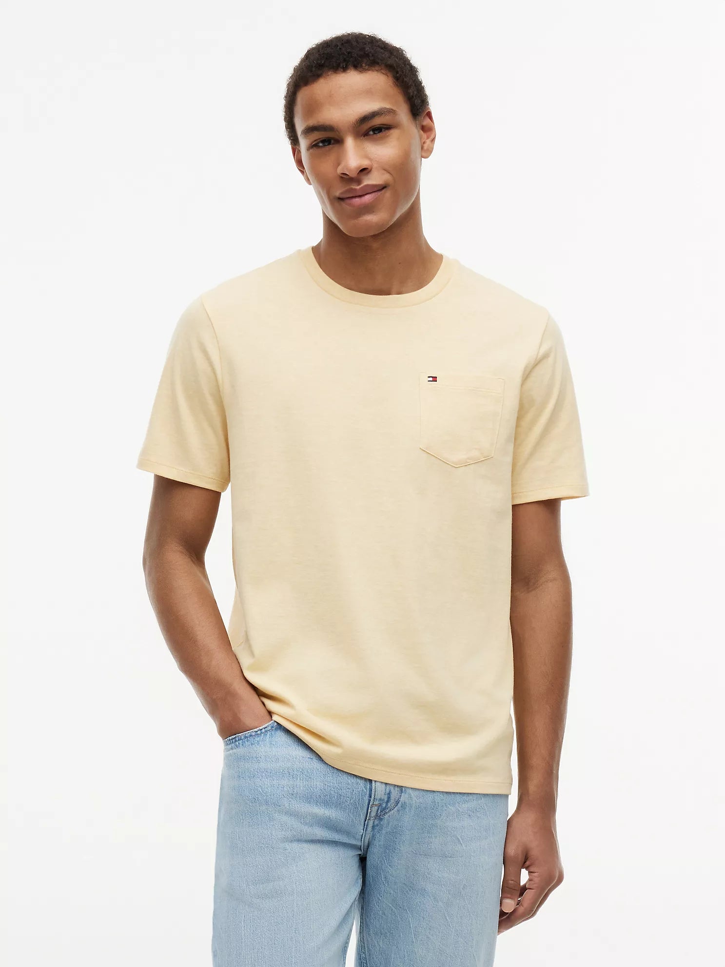 Tommy Hilfiger Men's Classics Pocket T-shirt-Lemon Frost Heather