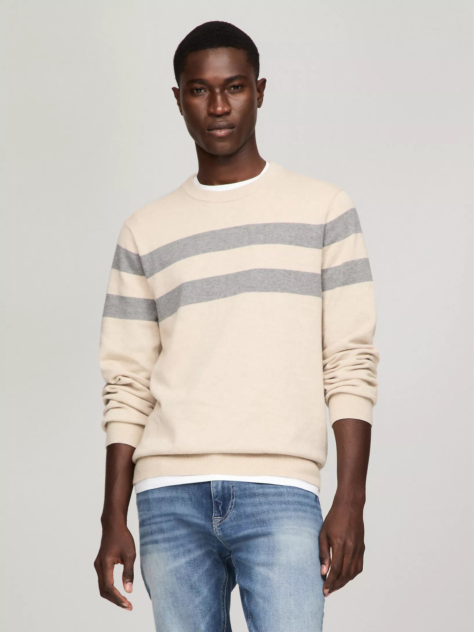 Mens' Tommy Hilfiger Double Stripe Crewneck Sweater