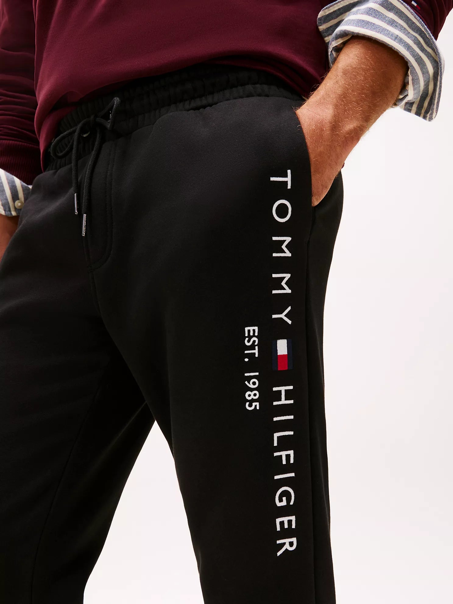 Tommy Mens' Tommy Logo Sweatpant BLACK