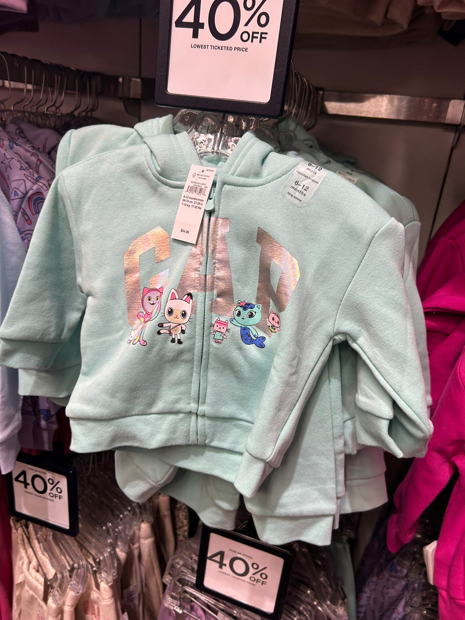 Gap BabyGirl | Gabby's Dollhouse Logo Zip Hoodie Surf Spray Blue