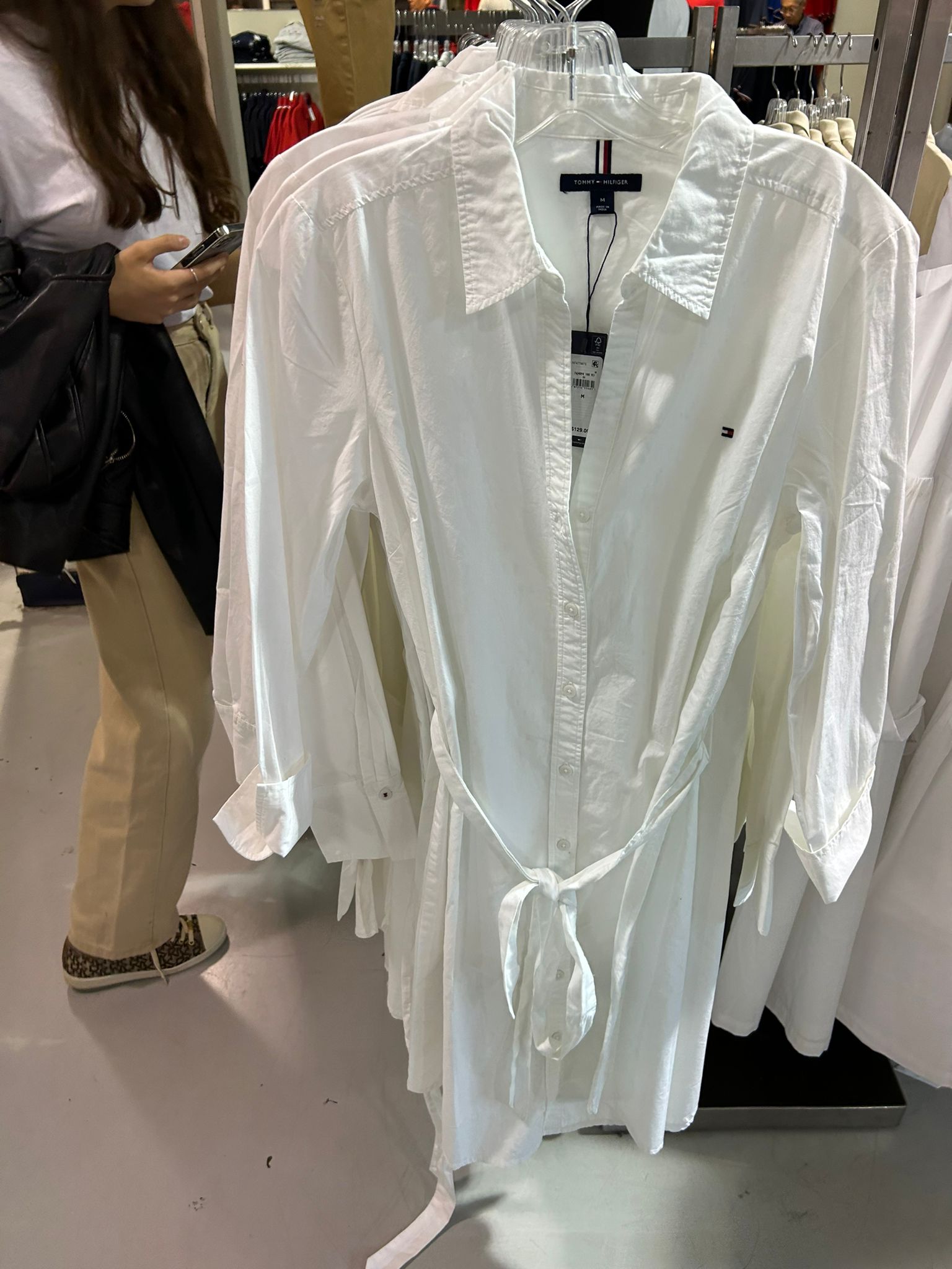 Tommy Hilfiger WOMENS' Spread Collar Monica Shirt Dress