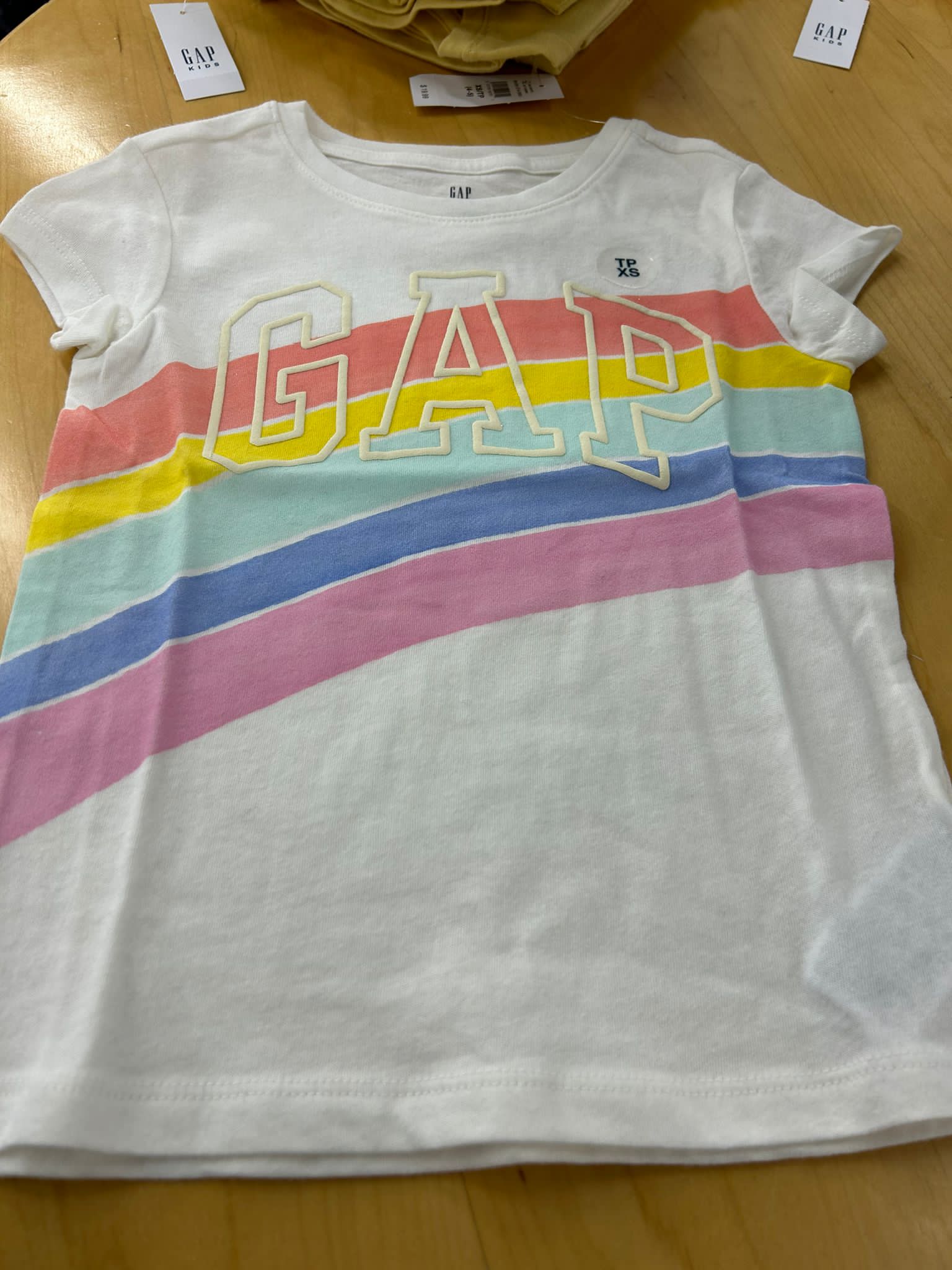 Gap Girl's Short-Sleeved Graphic T-Shirt - Sp Rainbow Logo