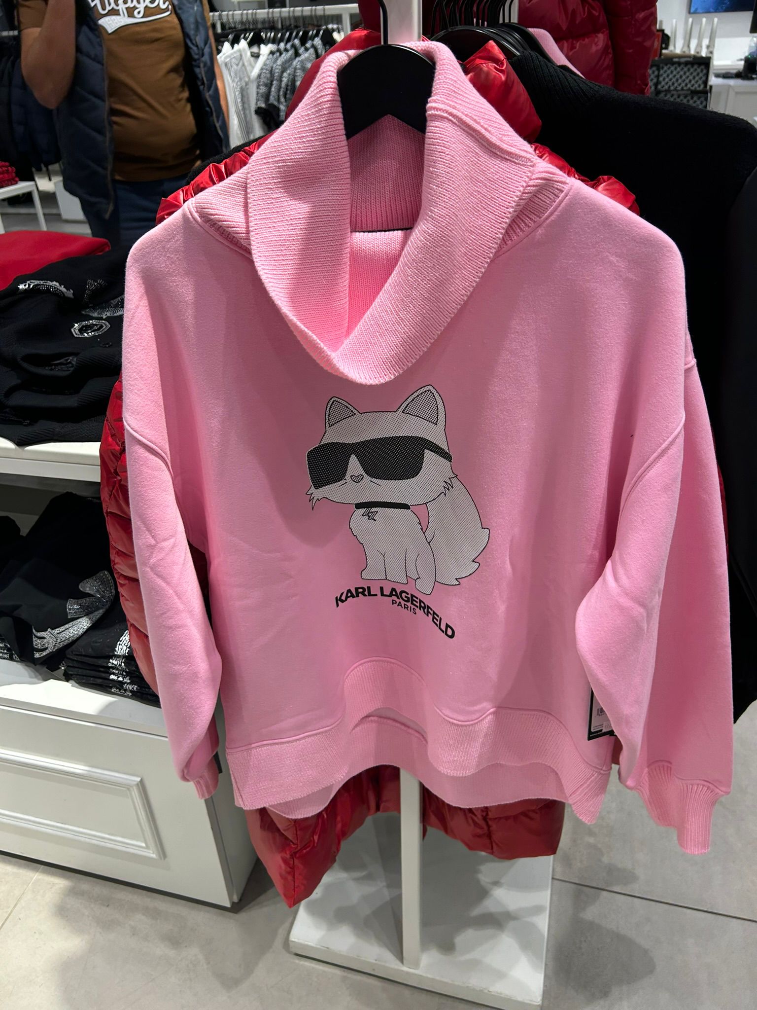 Karl Lagerfeld Paris Womens' CHOUPETTE TURTLENECK SWEATSHIRT