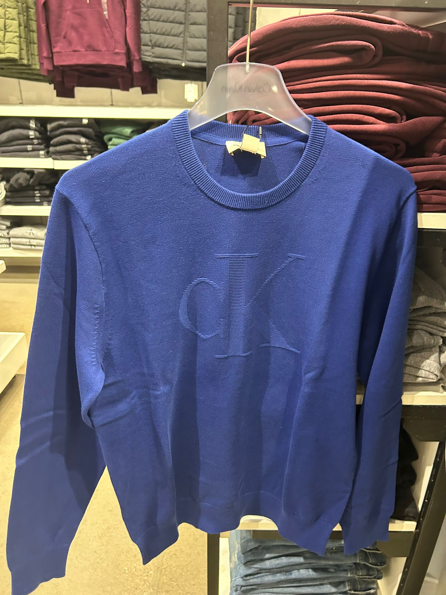 CALVIN KLEIN Mens' Smooth Cotton Monogram Sweater