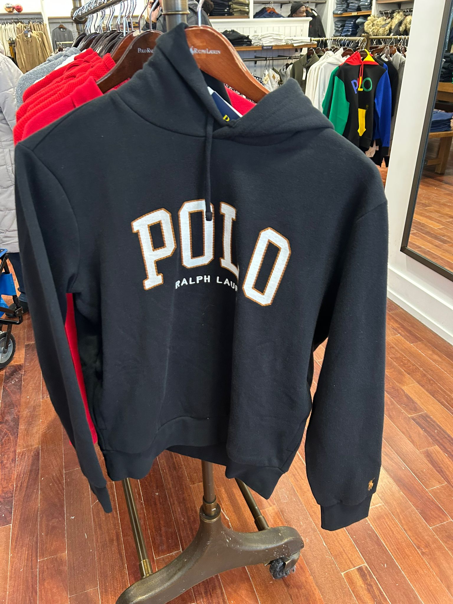 MENS' Polo Ralph Lauren The RL Fleece Logo Hoodie Polo- BLACK