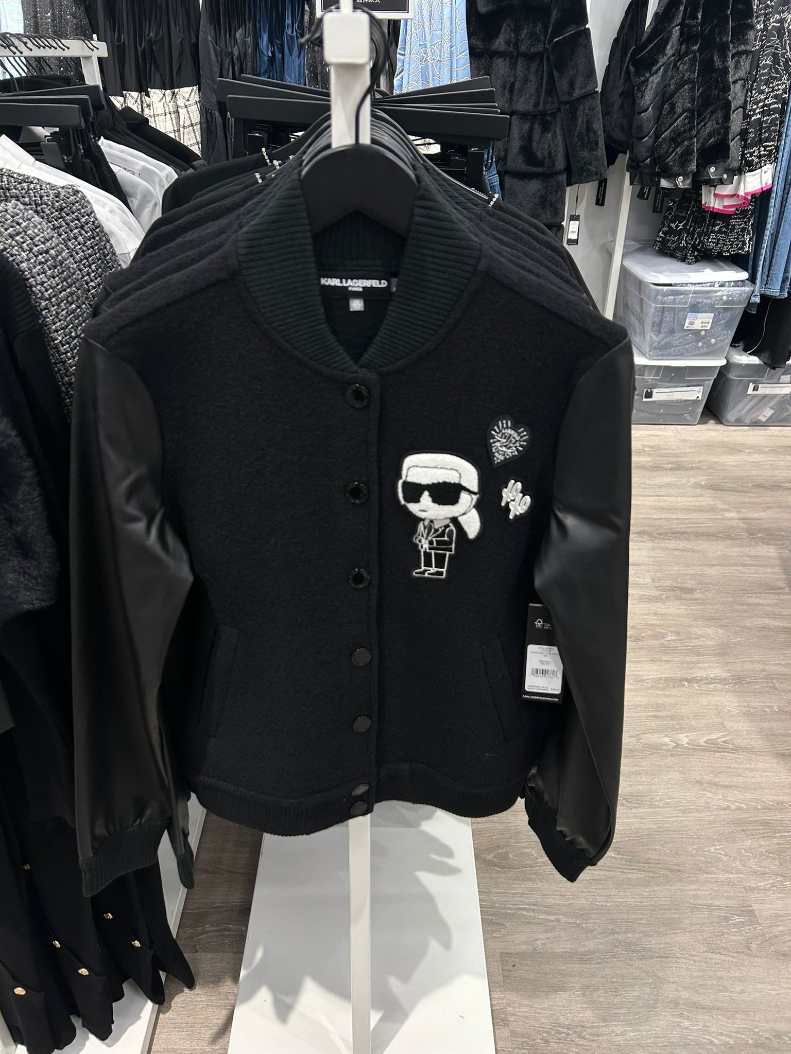 Karl Lagerfeld Paris Women's KARL VARSITY JACKET