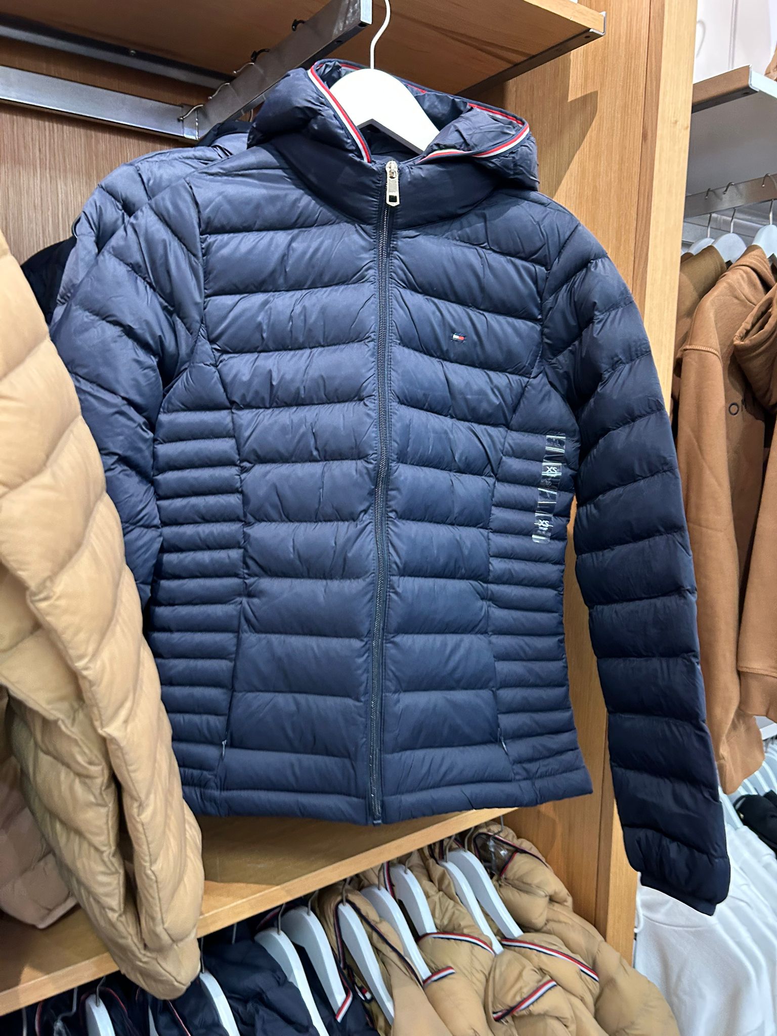 Women's TOMMY HILFIGER Lightweight Hooded Puffer Jacket - Navy