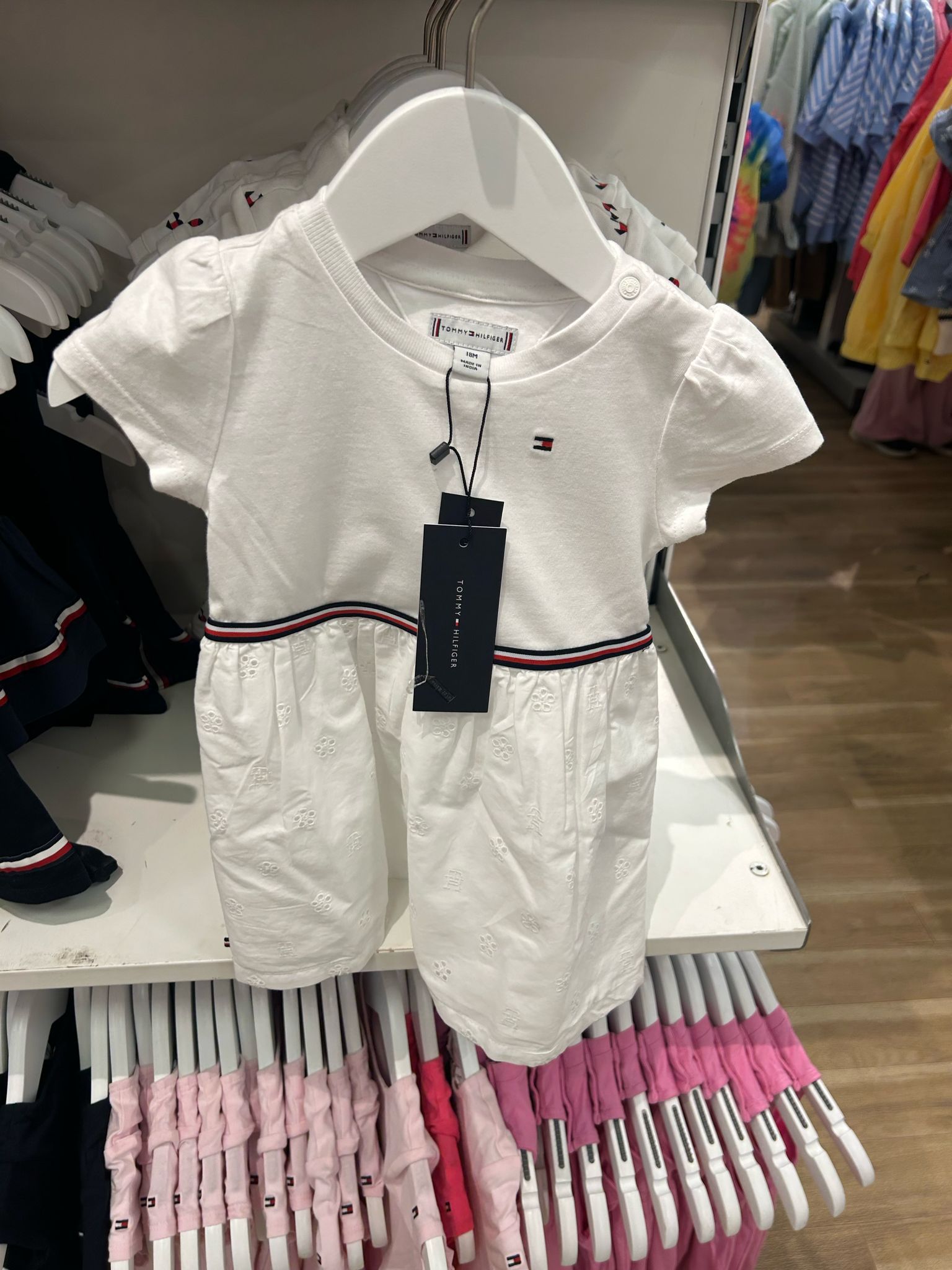Baby Girls' Tommy Embroidered Eyelet Dress