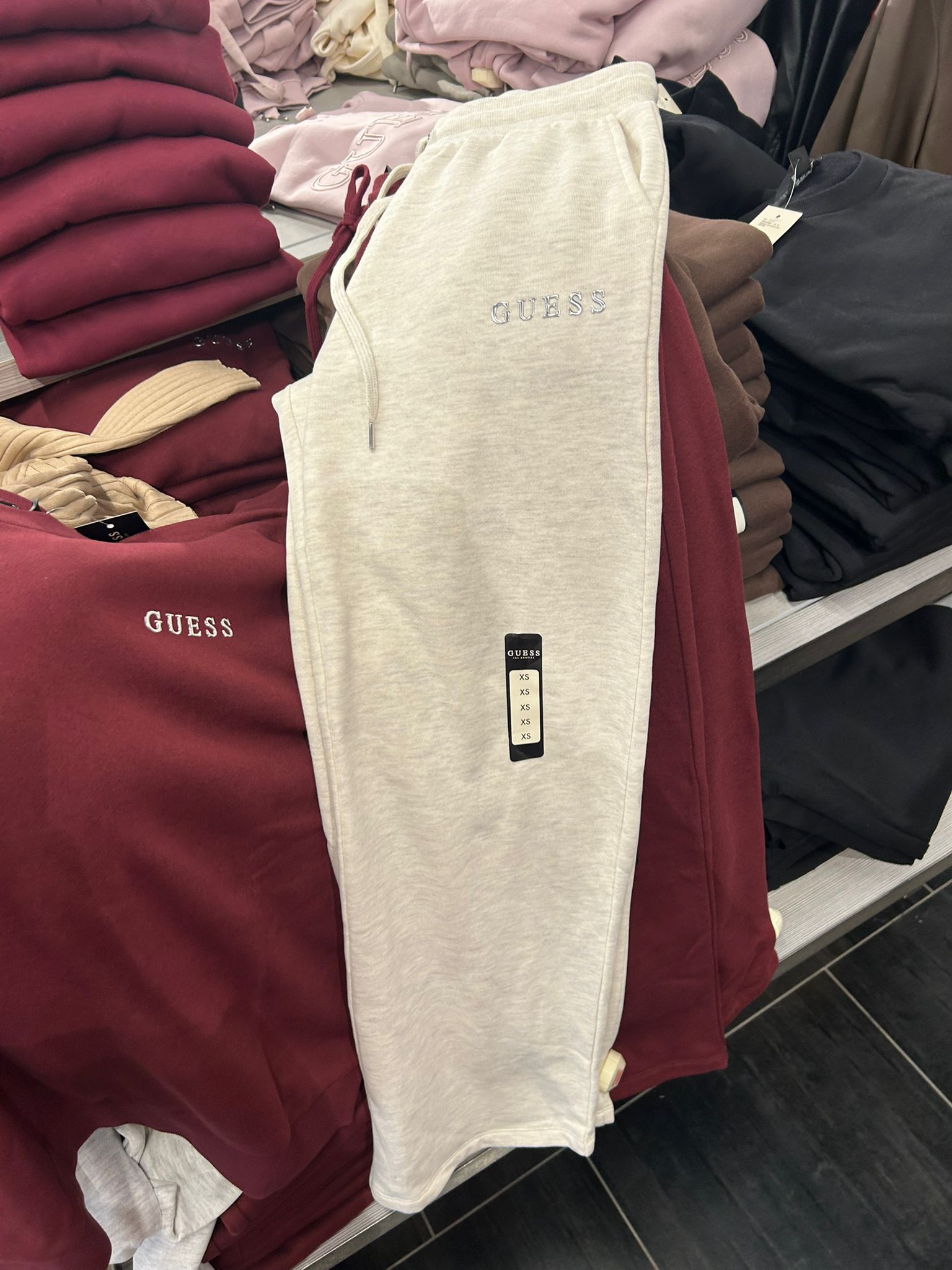 Womens' GUESS Constance Wide-Leg Joggers Grey