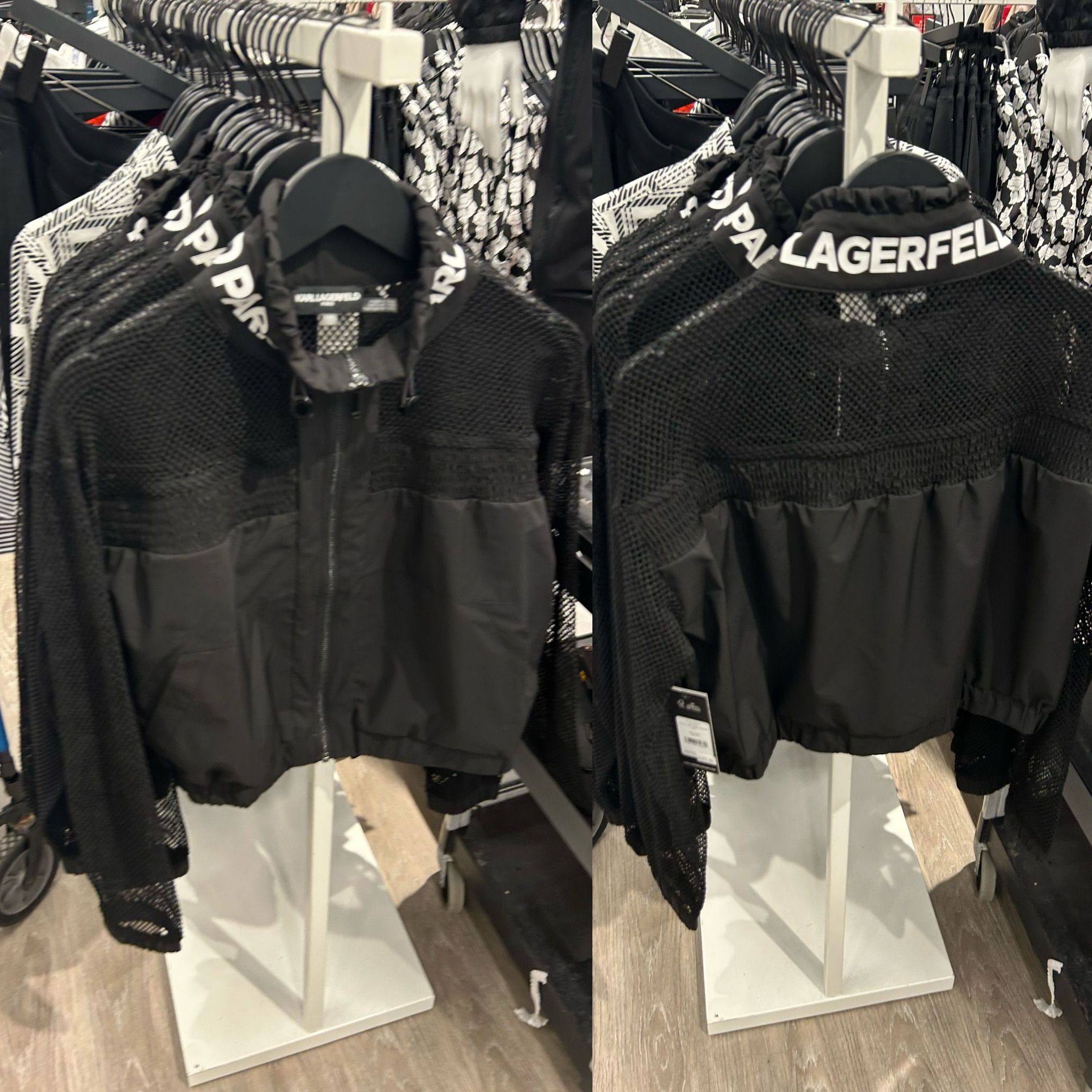 Womens' Karl Lagerfeld Paris LOGO MESH TRACK JACKET