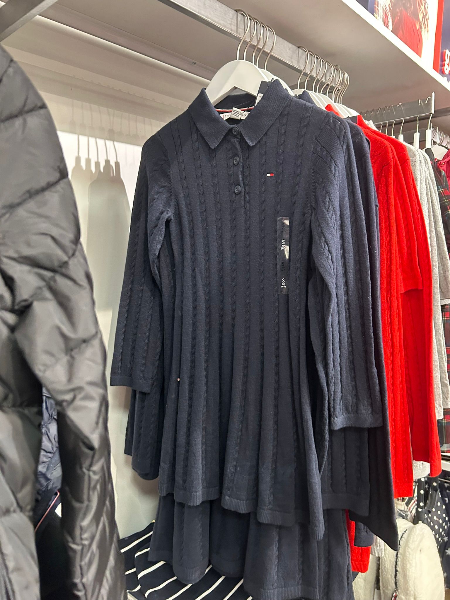 TOMMY Girls Kids' Polo Sweater Dress Navy