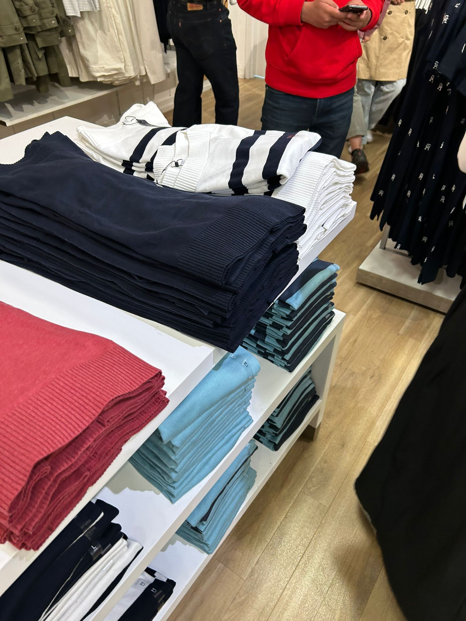 Tommy Womens' Stripe Boatneck Sweater/ Ecru