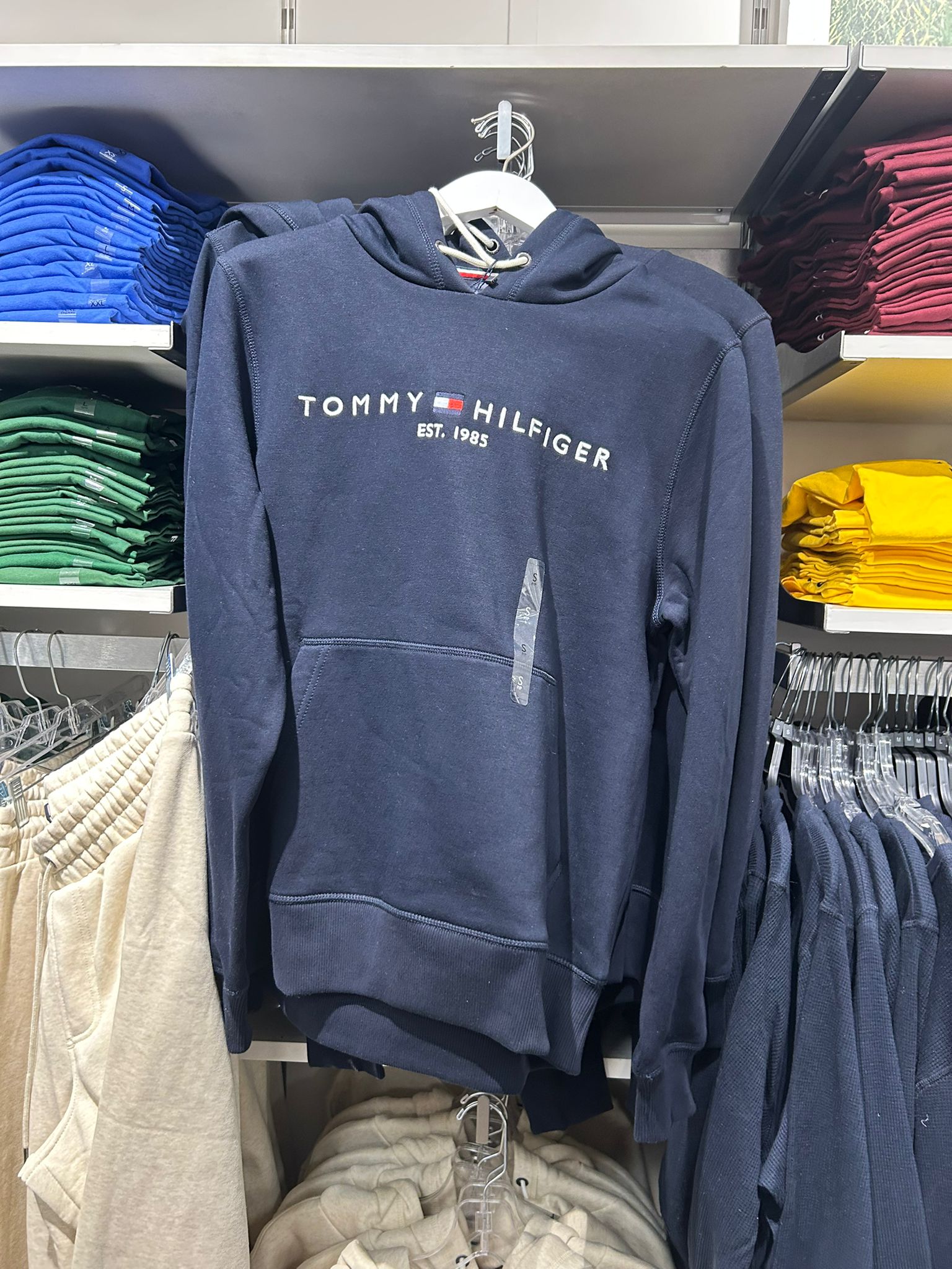 Tommy Mens' Embroidered Tommy Logo Hoodie Navy