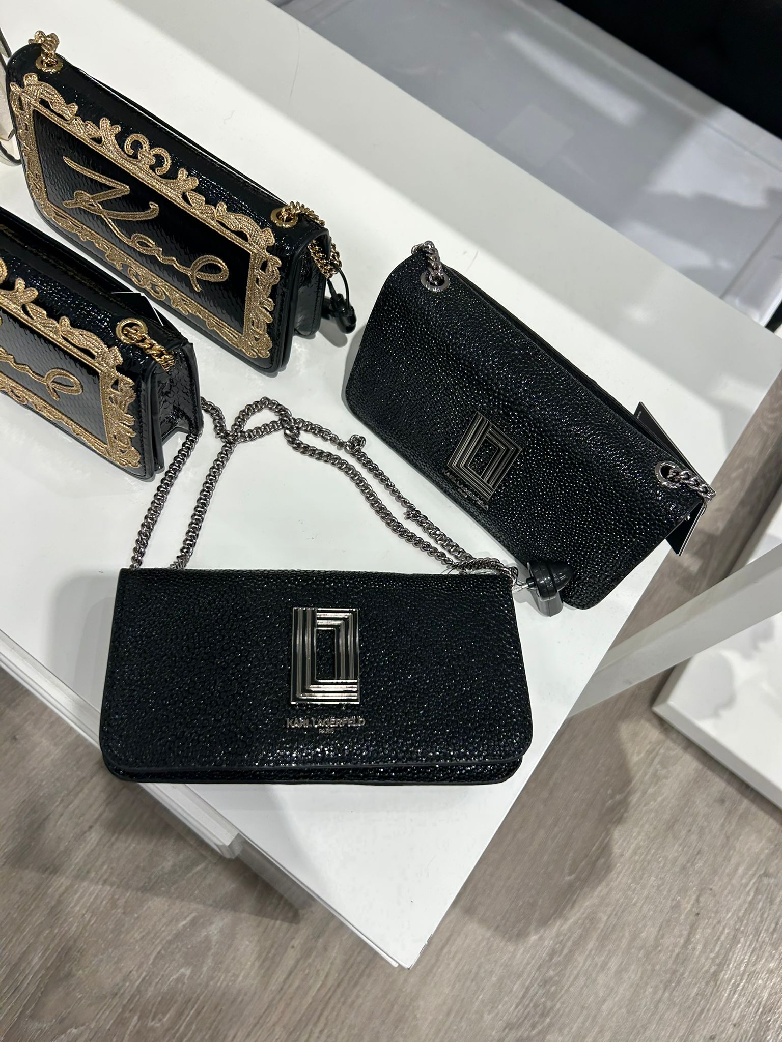 Karl Lagerfeld Paris Womens' KOSETTE SHOULDER BAG WITH STUDS