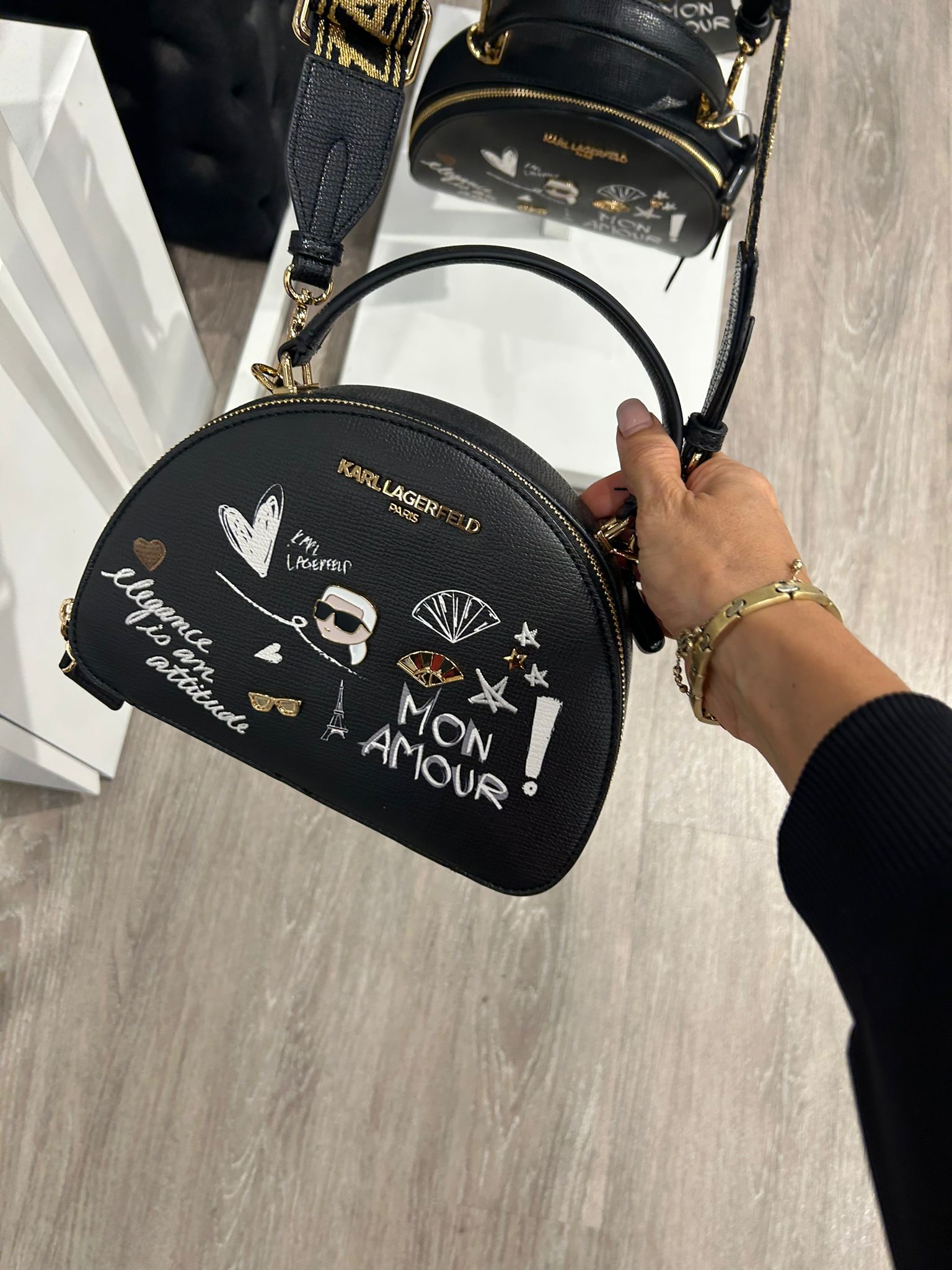 Karl Lagerfeld Womens' BELLAMY CROSSBODY WITH CATE PINS