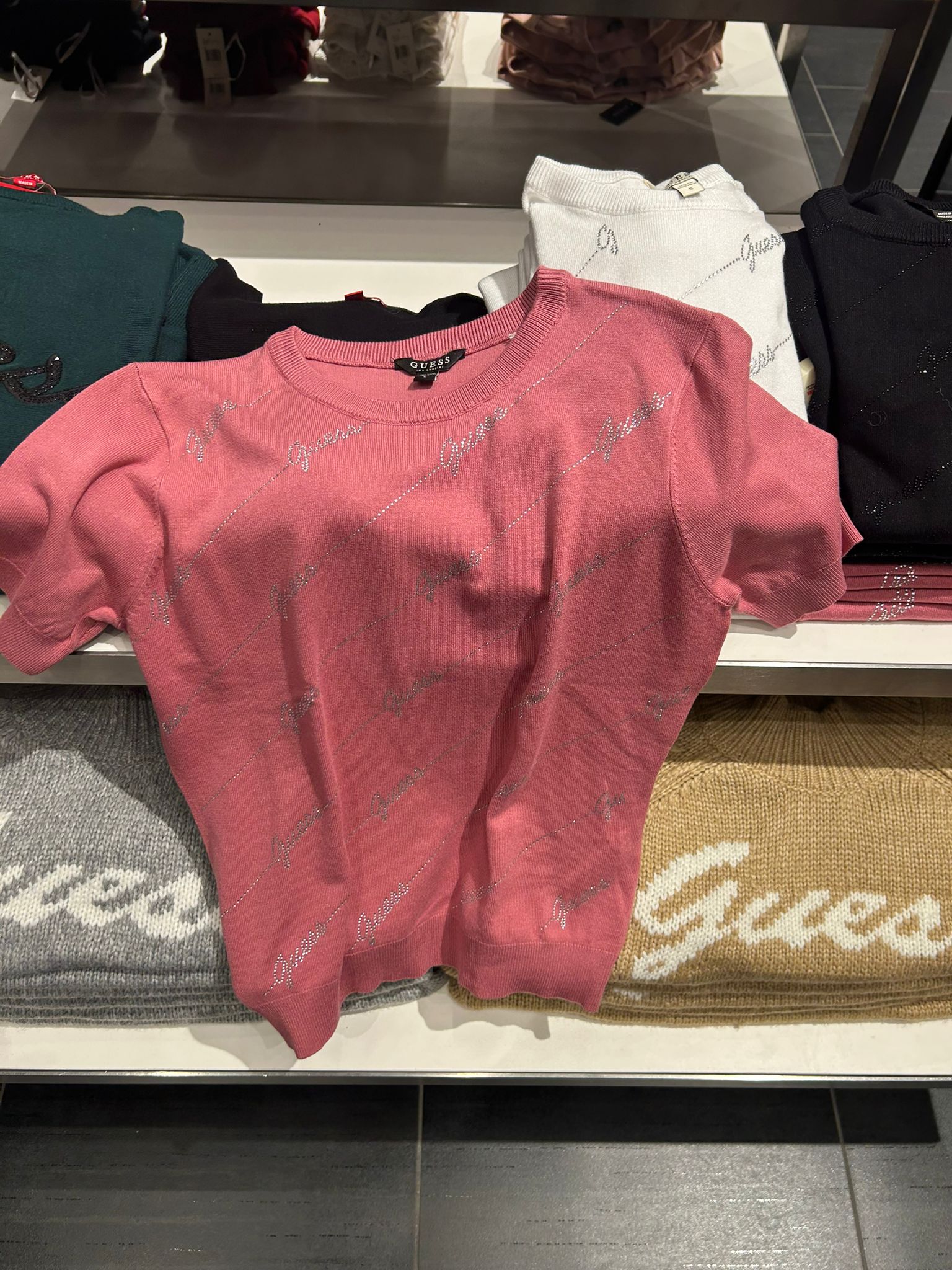 Guess Womens' Eco Peggy Sweater Top Pink