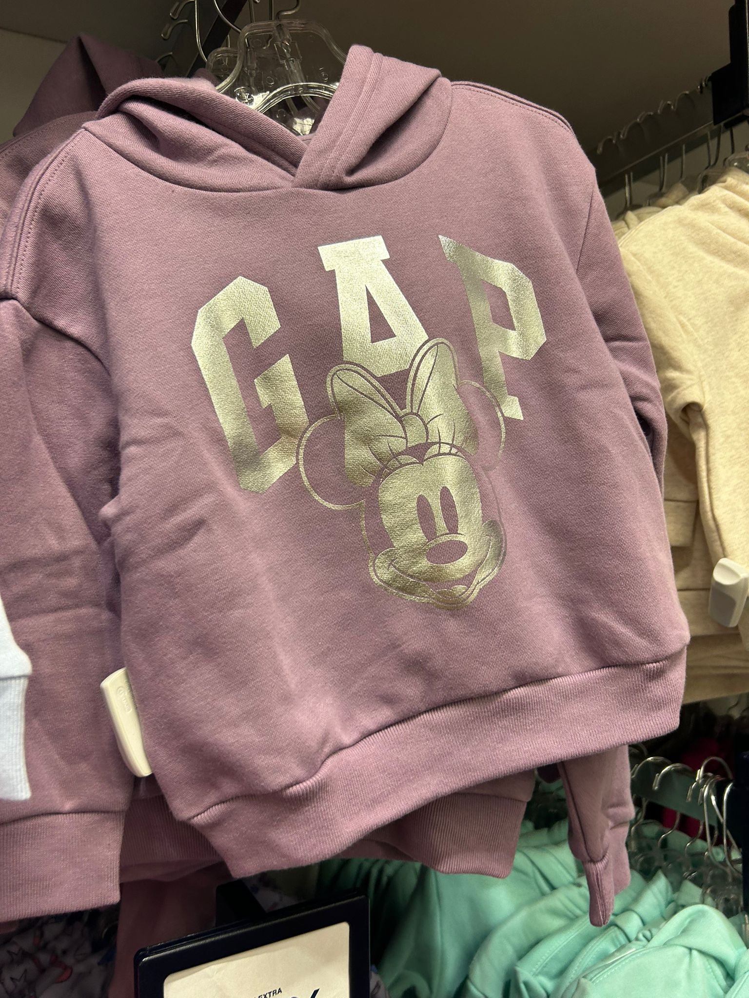 Gap BabyGirl × Disney Relaxed Logo Hoodie Amethyst Minnie Mouse