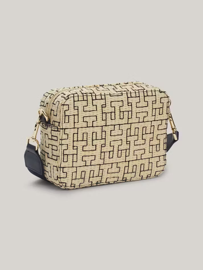 TOMMY HILFIGER WOMENS City Straw Embroidery Crossover Bag