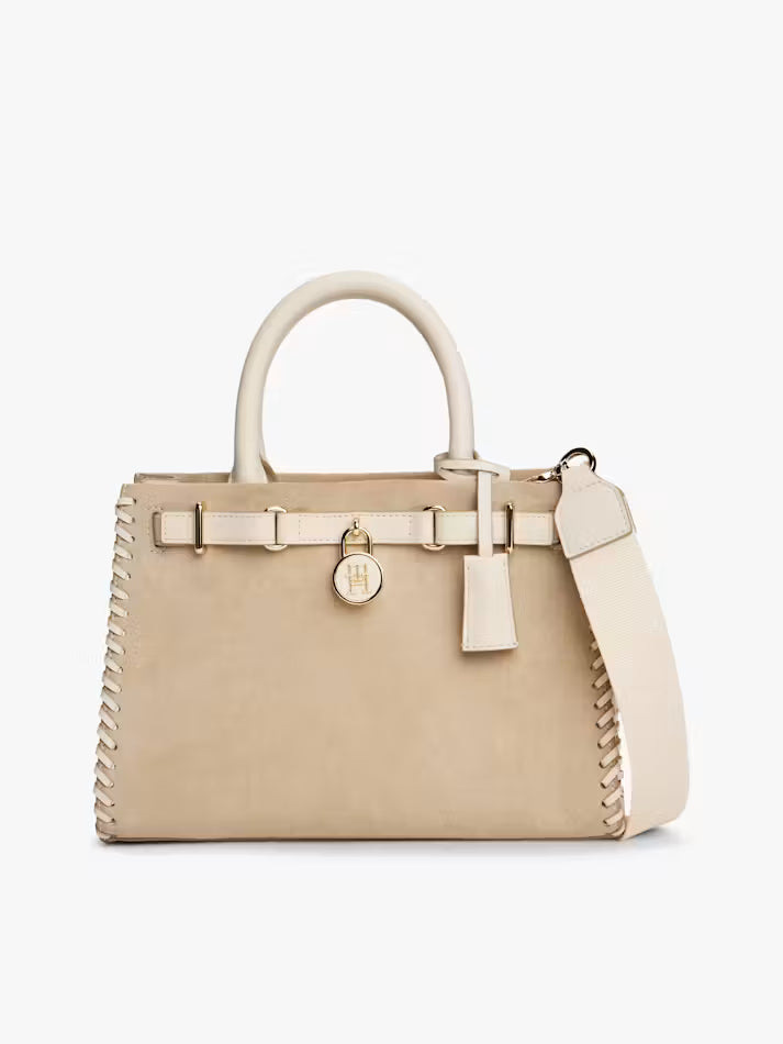 Tommy Hilfiger Women's American Icon Leather Tote-Beige