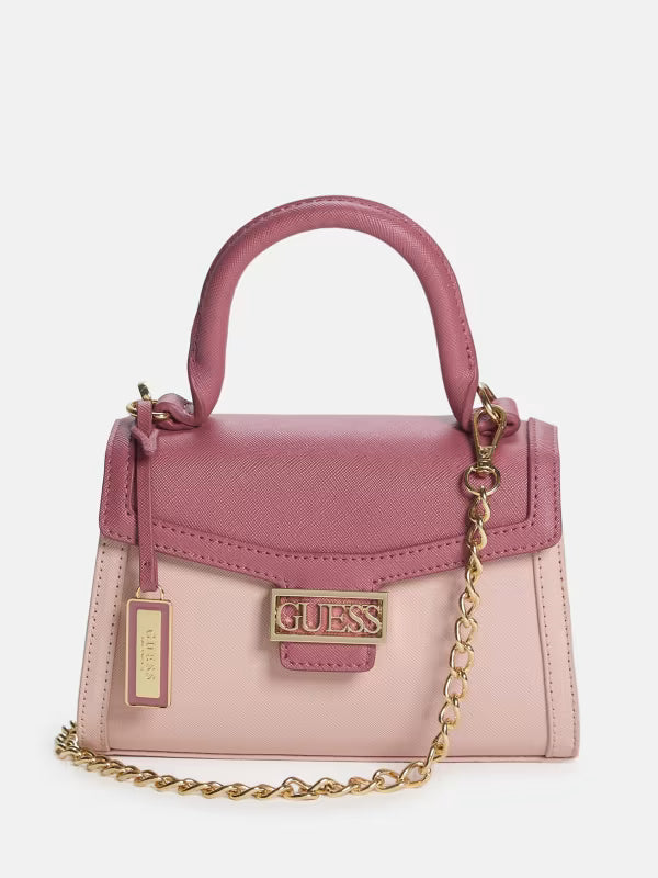 Guess Womens' Sabrina Top-Handle Mini Bag/ pink