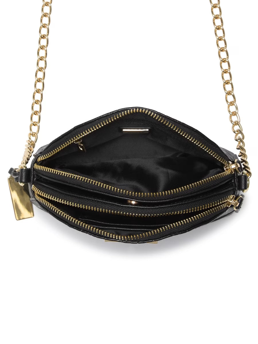 Guess Womens' Sabrina Double-Zip Crossbody Bag / Black