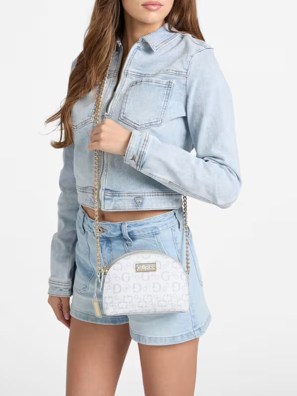 Guess Womens' Sabrina Double-Zip Crossbody Bag /Blue