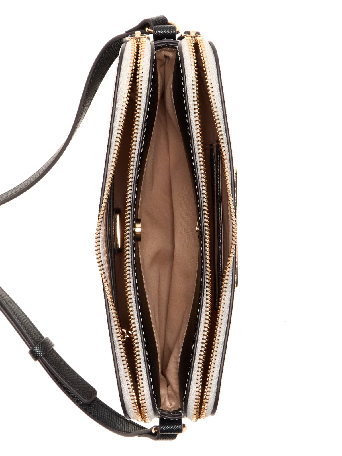 Women's Guess Kyrie Saffiano Top-Zip Crossbody Neutral