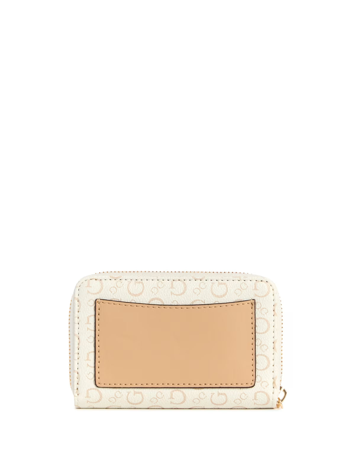 GUESS Womens' Saffron Small Logo Zip Wallet WHITE