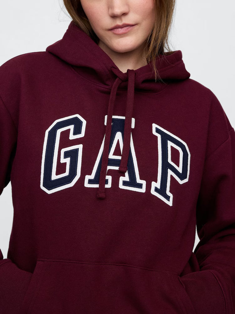 Womens' GAP Burgundy Red Pullover Logo Hoodie