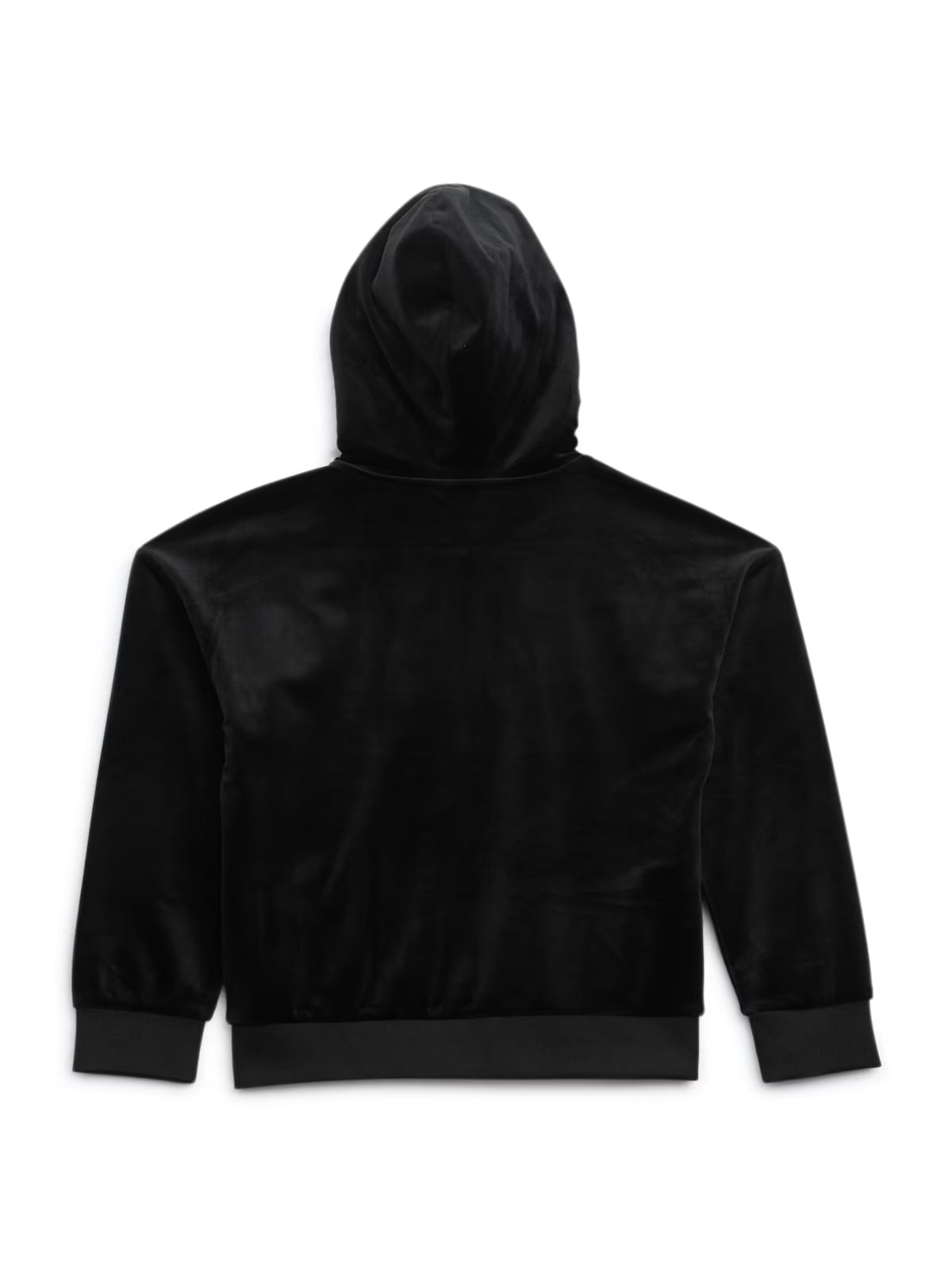 Guess GIRLS' Velour Full-Zip Hoodie (7-14) BLACK
