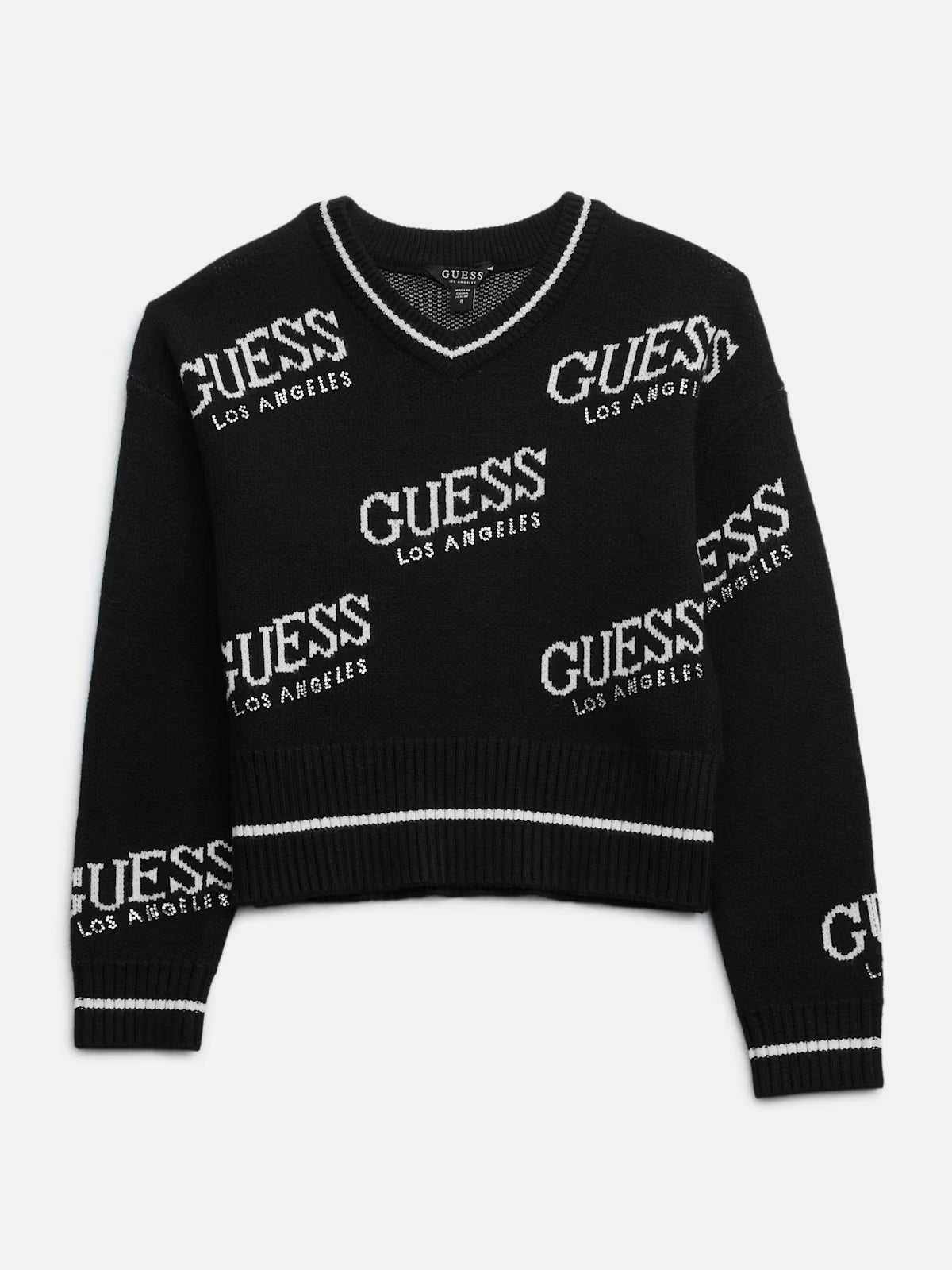 Guess Girls Dateryn V-Neck Sweater (7-14) Black