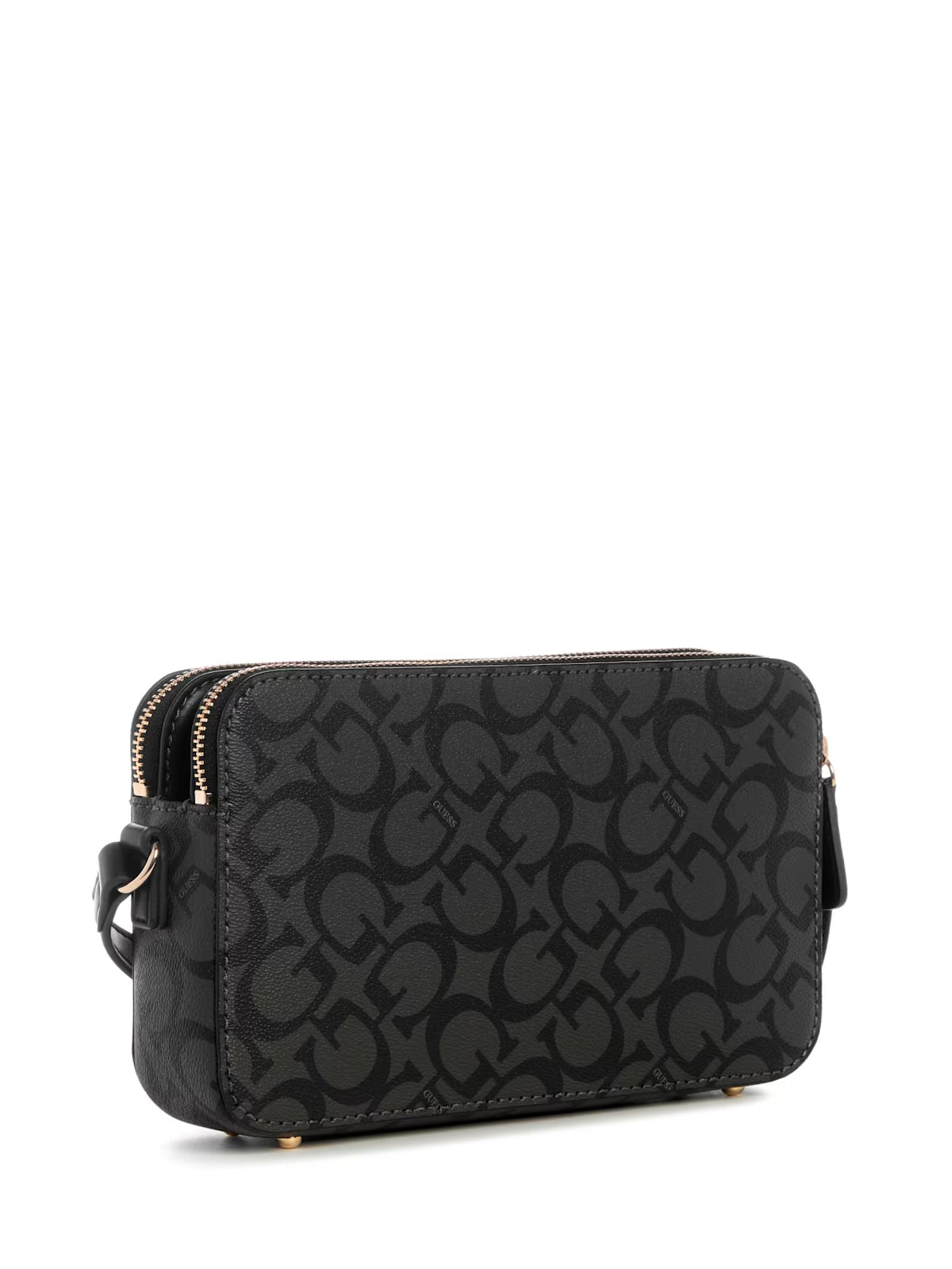 Women's Guess Kyrie Logo Top-Zip Crossbody STRIPE BLACK