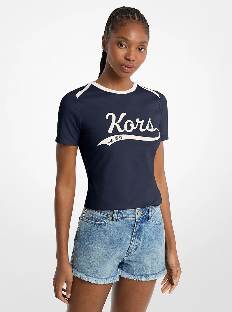 KORS Women's Stretch jersey T-shirt -Midnight Blue