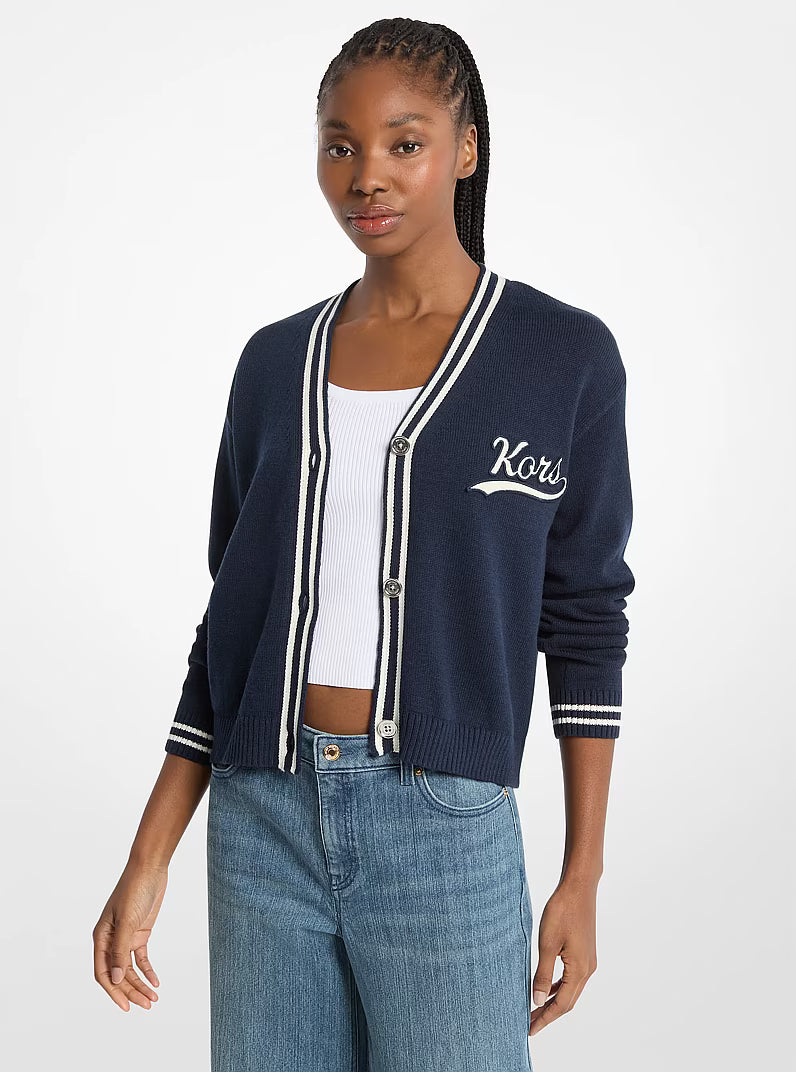 KORS Women's Varsity Cardigan-MIDNIGHTBLUE