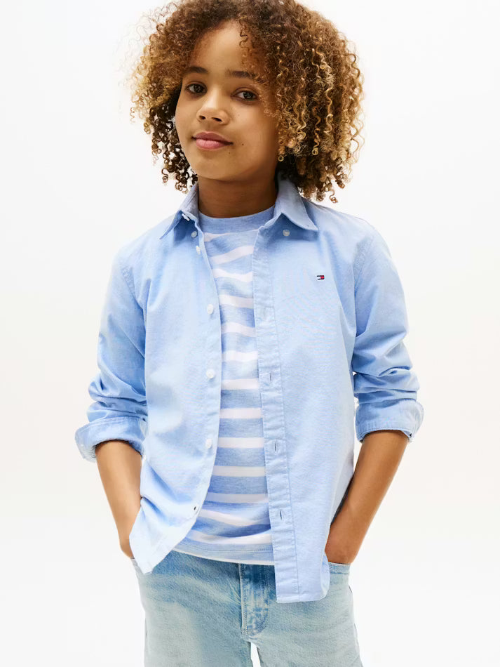 Boys' Stripe Stretch Oxford Shirt Tommy Hilfiger - Blue