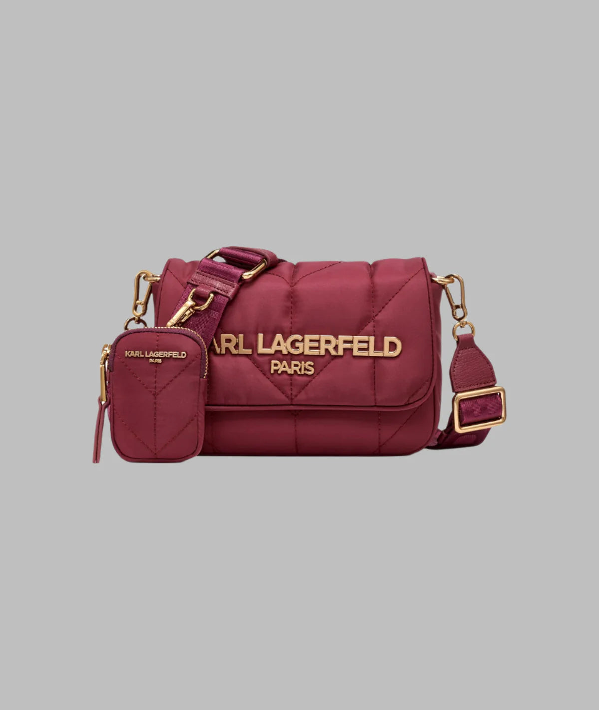 Karl Lagerfeld Paris Womens' VOYAGE LOGO CROSSBODY Wine