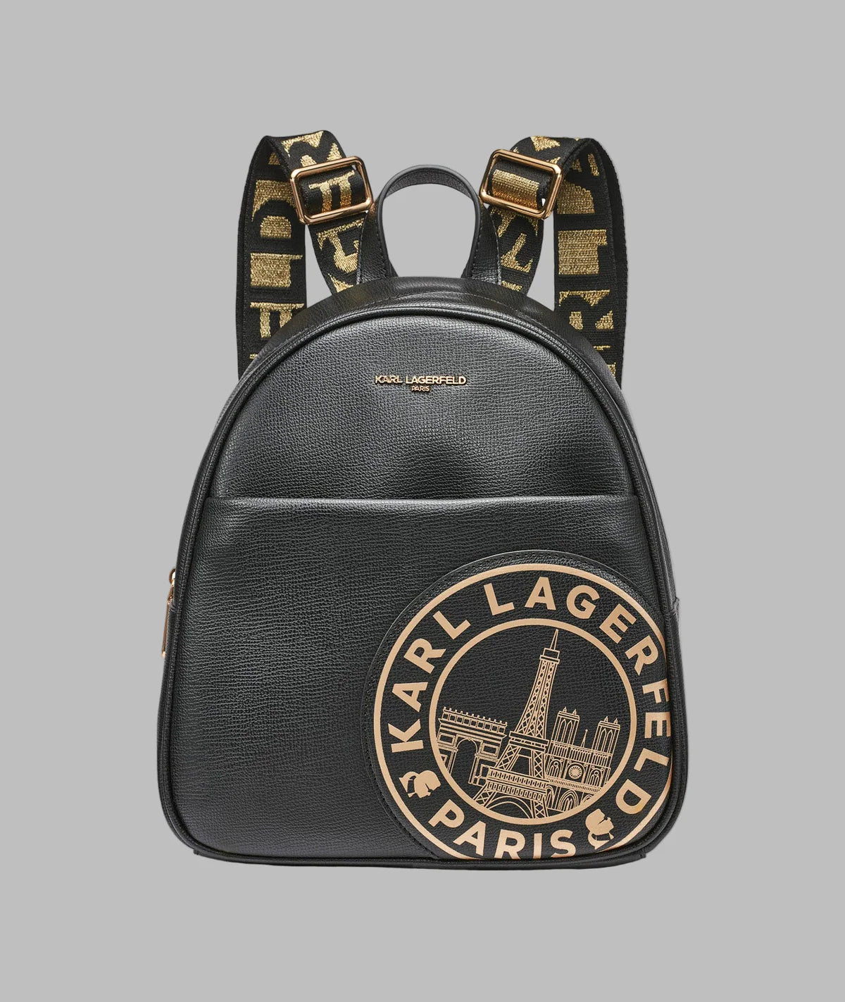 Karl Lagerfeld Paris Womens' MAYBELLE BACKPACK BLACK WITH WHITE LOGO