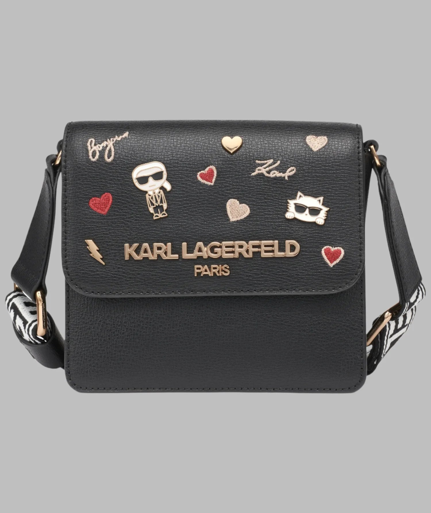 Karl Lagerfeld Paris Womens' ANNETTE CROSSBODY BLACK