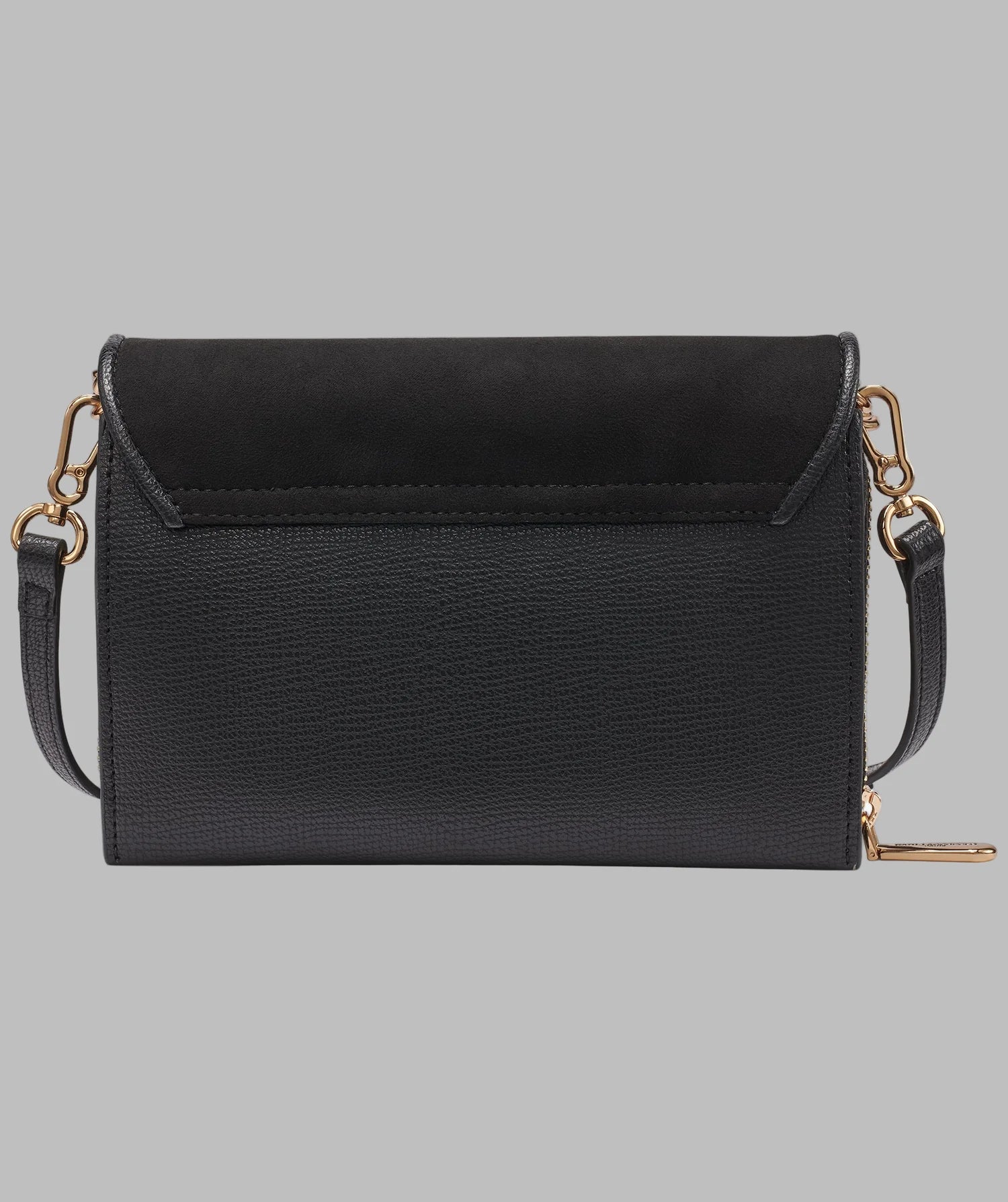 Karl Lagerfeld Women's LOURDES SUEDE FLAP CROSSBODY/ Black