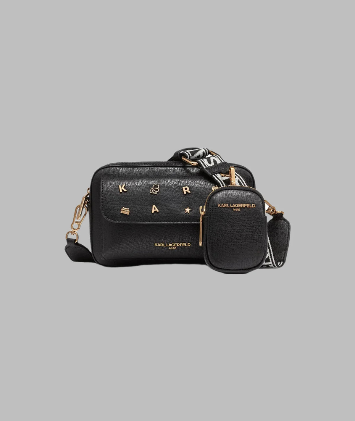 KARL LAGERFELD MAYBELLE CAMERA CROSSBODY-Black