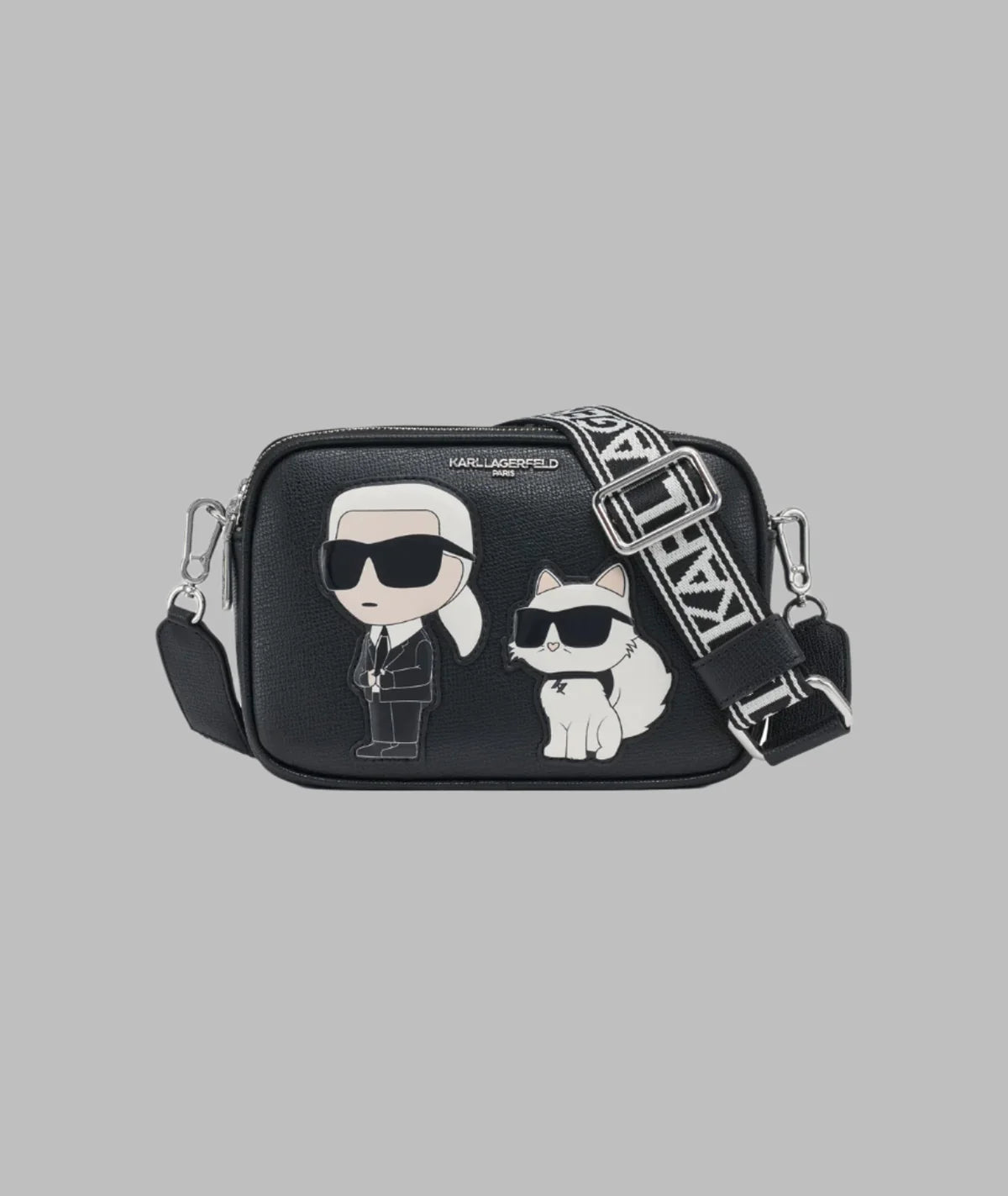 KARL LAGERFELD MAYBELLE CAMERA CROSSBODY-Black--