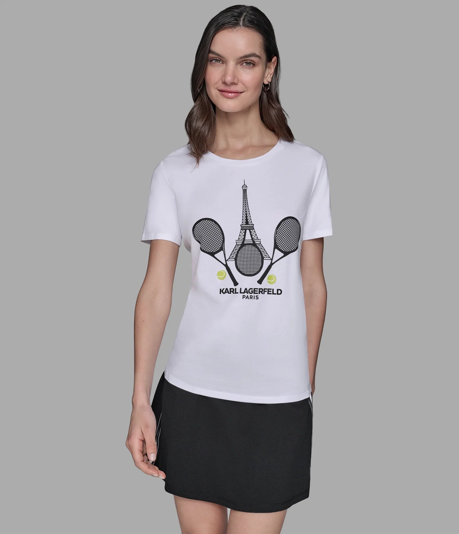 Womens' KARL PARIS RACQUET TEE / WHITE