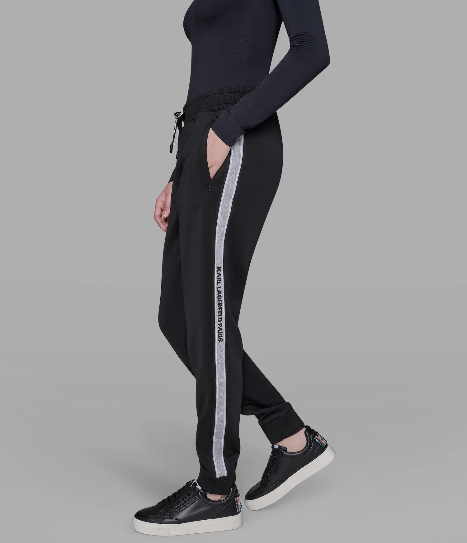 Womens' KARL LOGO TAPE JOGGER Black