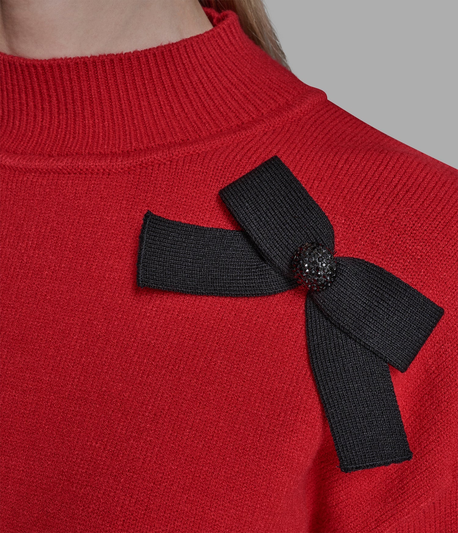Karl Lagerfeld Paris Womens' 3D BOW SWEATER RED