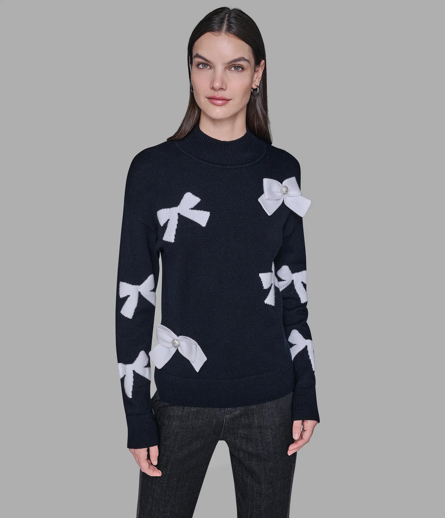 Karl Lagerfeld Paris Womens' 3D BOW SWEATER